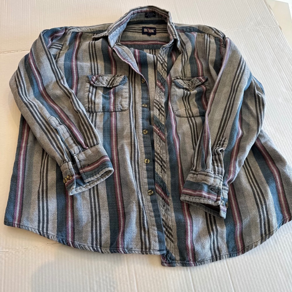 Vtg Rare‎ Big Yank Mens Plaid Flannel Shirt Long Sleeve Button Up Sz XL Gorpcore